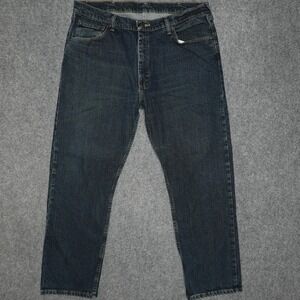 Wrangler Jeans Mens 38x30 Blue Regular Fit Denim Straight Leg Classic Style